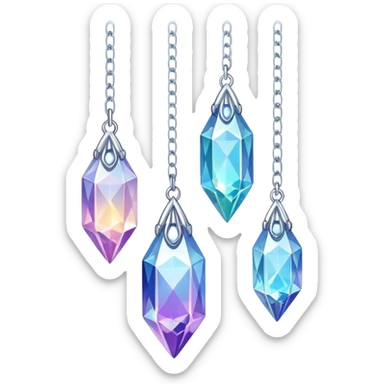 Iridescent divine celestial glistening glossy sparkly shiny glittery scenery hanging crystals sticker