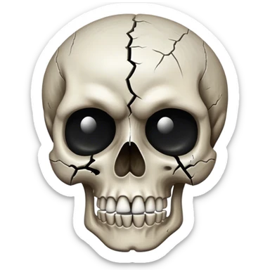Traumatised skull emoji sticker