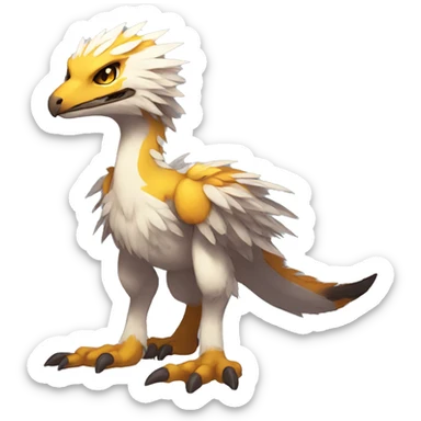 Anthro Sona Fakemon Raptor Full Body sticker