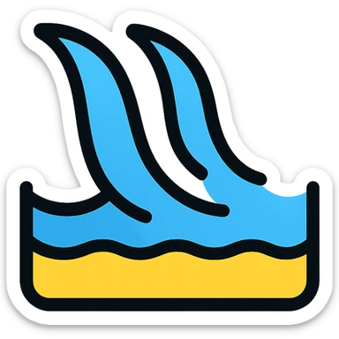 flowing water, minimalistic and modern, with clean lines sticker