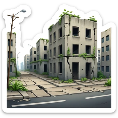 Dystopian Apocalyptic Aesthetic Scenery Deco sticker