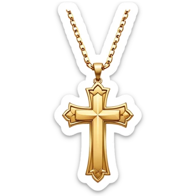 Gold cross necklace  sticker