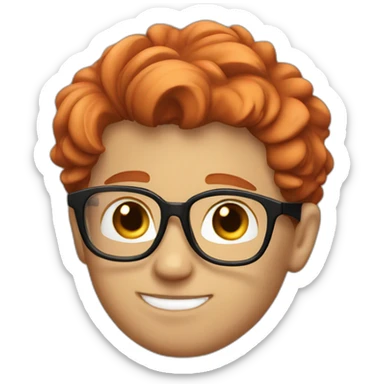 Cool red haired gay boy with glasses sticker
