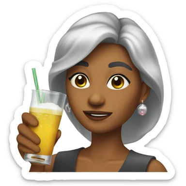 Una signora che beve n drink sticker