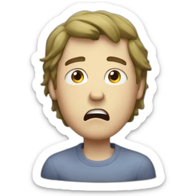 White guy scared by olives sticker