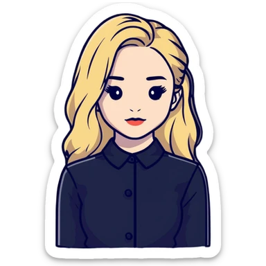 Sabrina Carpenter blonde pop star in a stylish outfit sticker