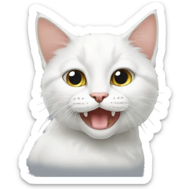the derpiest of white cats sticker