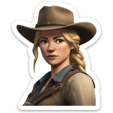 Sadie Adler shooting Micah Belle from Red Dead Redemption 2 sticker
