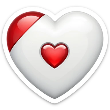 white and red jewel heart sticker