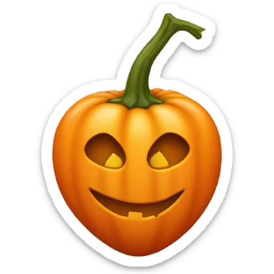 orange heart with jack-o’-lantern face sticker
