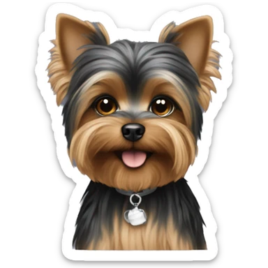 Small black yorki  sticker