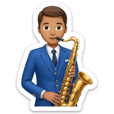 Saxophonist + blue suit sticker