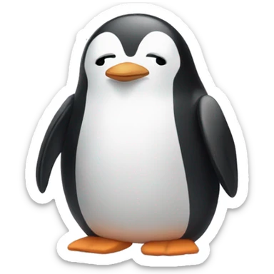tired little penguin sticker