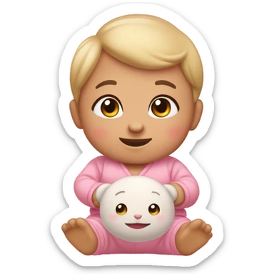 Cute baby with aunt pink aesthetic  sticker