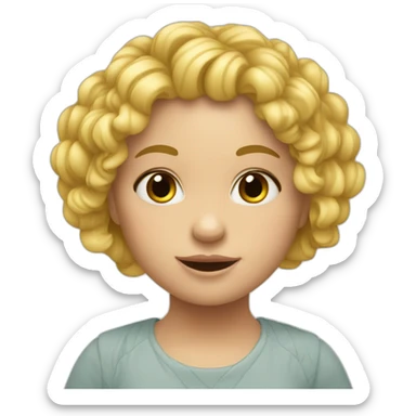 Niña rubia con rizos sticker