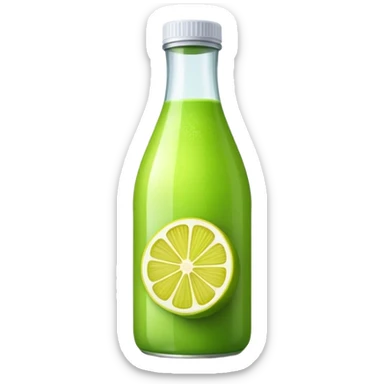Green lemon juice bottled sticker