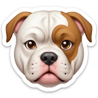 White American Bulldog with brown face.  sticker