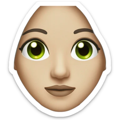 lasik eye surgery mask with dark brown long straight hair green eyes sticker