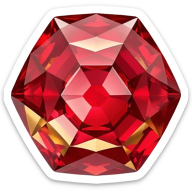 ruby with gold sticker