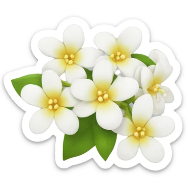 Apple Emoji Jasmine's flowers with white petals and a yellow center sticker