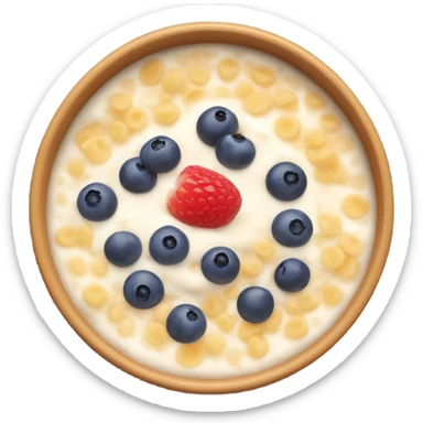 porridge with fruit sticker