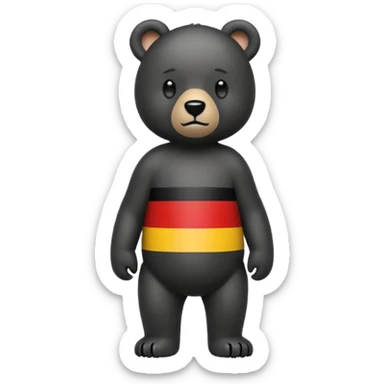 simple and expressive emoji of the Berlin Bear inspired by the Berlin flag, no text sticker