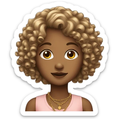 curly-haired girl with necklace sticker