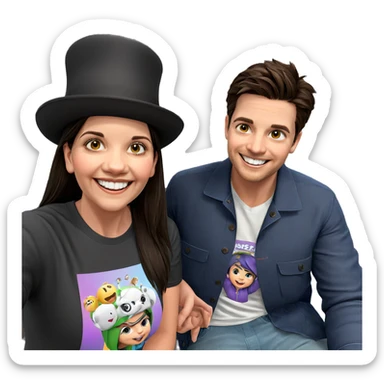 girl and boy smiling together sticker