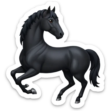 Black full horse emojis  sticker