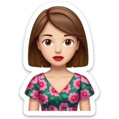 a man with brown hair in female clothes sticker