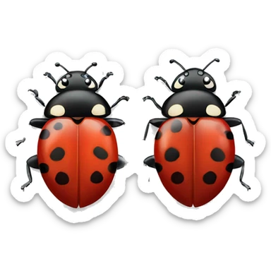 two ladybugs sticker