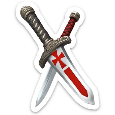holy red cross sword sticker