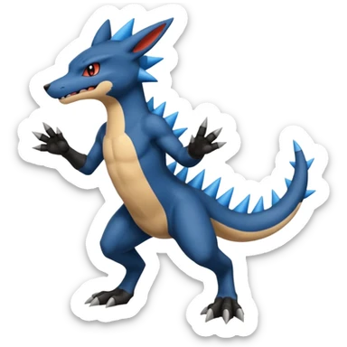 Salandit-Lucario-Fakémon-hybrid-creature (full body)  sticker