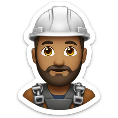 brown engineer with anchor beard sticker
