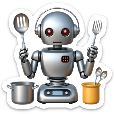 cooking robot with meal sticker