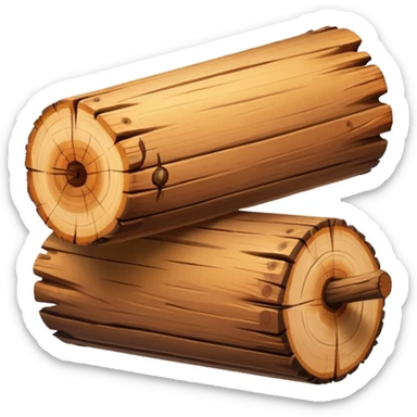 two log emojis, stacked on top of each other, one hanging over the side, with subtle sparkles in the background sticker