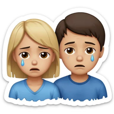 boy and girl heart break sticker