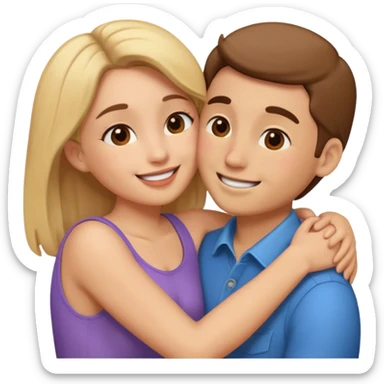 Hugging and kissing sticker