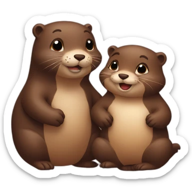 in love otter and beaver sticker