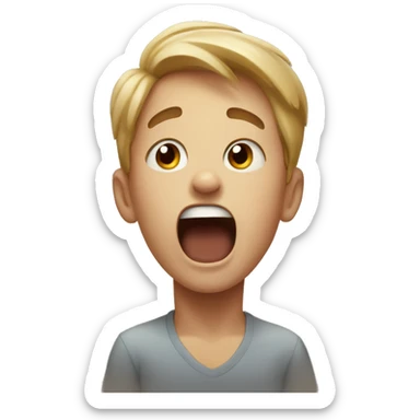 Boy's scream sticker