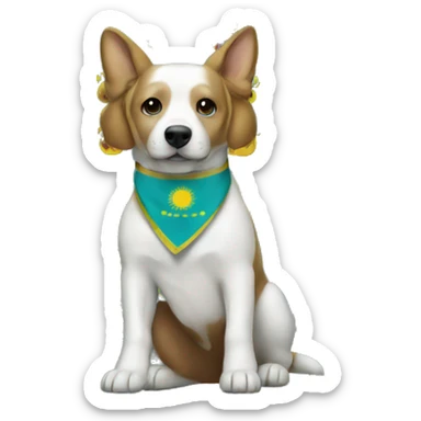 Dog Kazakhstan flag sticker