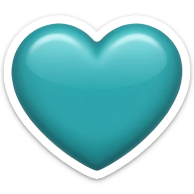 Dark turquoise heart sticker