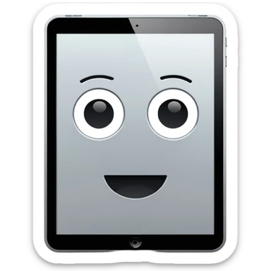 modern new iPad, minimal, flat, in the style of the Apple phone emoji sticker