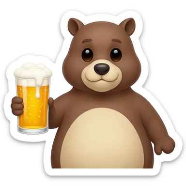 Caca qui bois une bière sticker