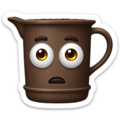 moka pot with concern eyes sticker