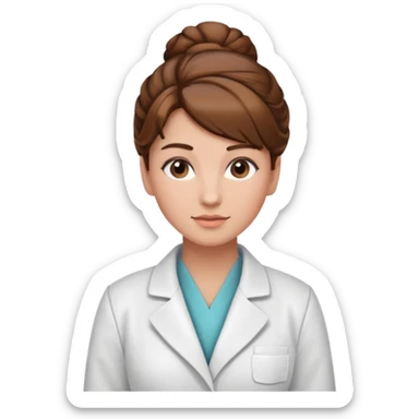 healthcare instructor standing up brown hair updo sticker