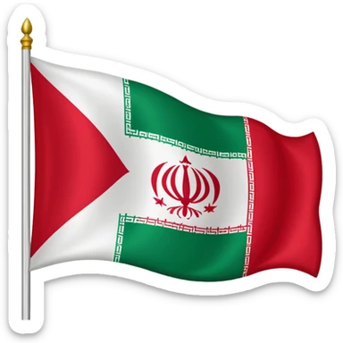 Iran flag with Pahlavi logo sticker