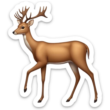 A deer is walking. sticker