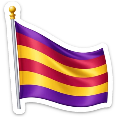Flag with three horizontal bands - red, yellow, and violet sticker