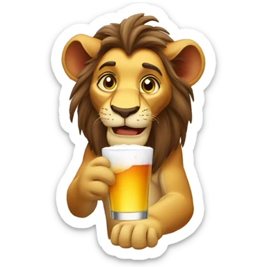 Lion king drinking raki sticker